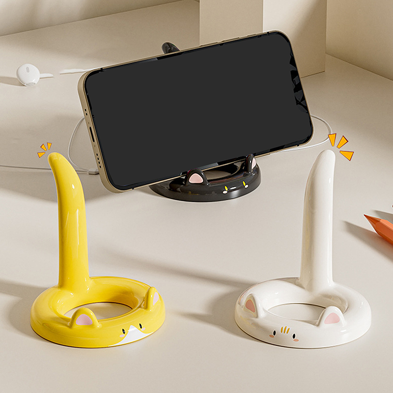 Desk Setup Decor - Supporto per cellulare con gatto simpatico