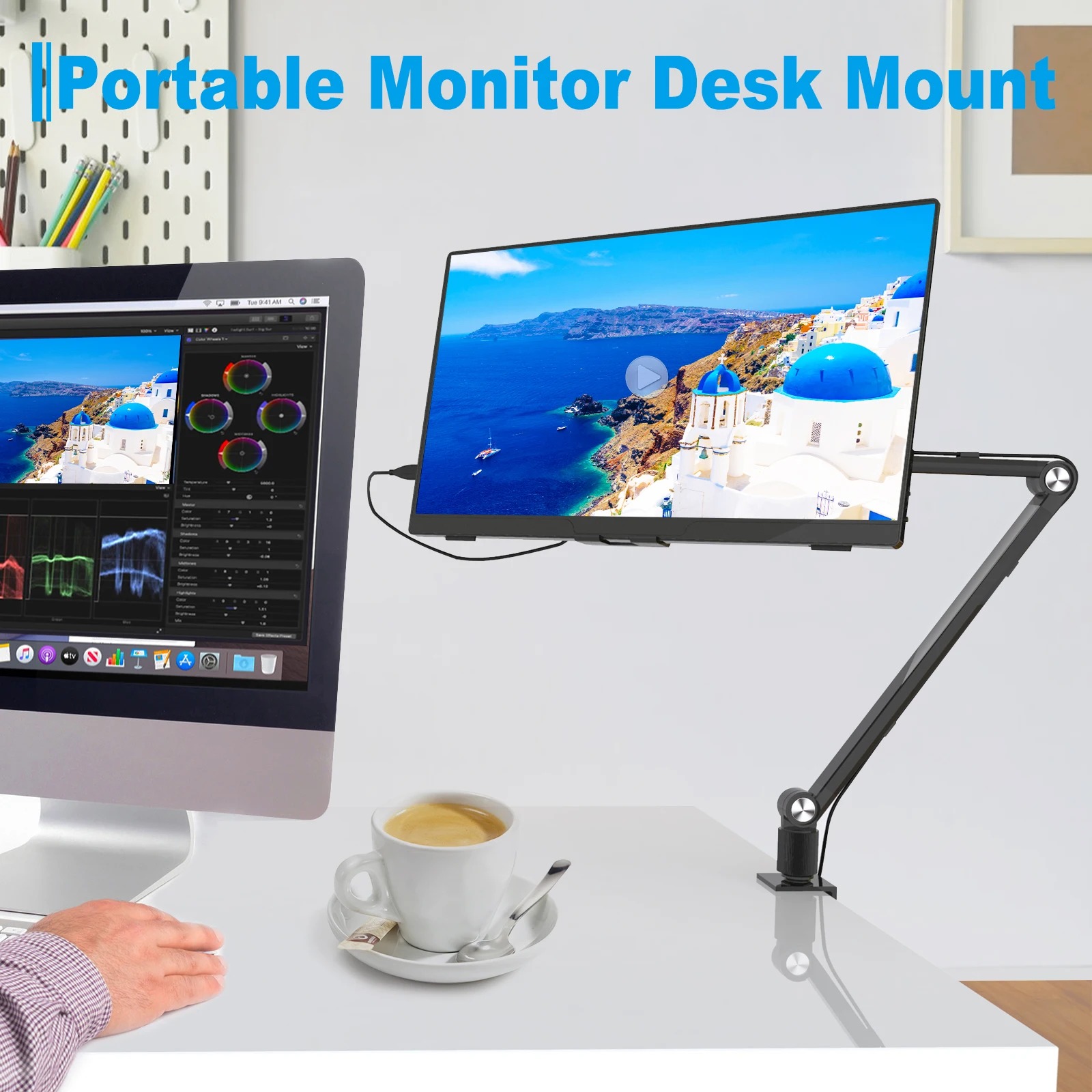 Monitor Arm Clamp - Supporto per tablet 2025 per iPad,