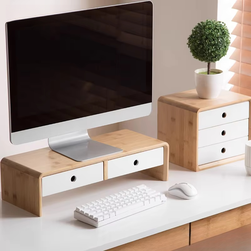 Desk Setup With Laptop And Monitor - Organizer da tavolo ecologico per monitor