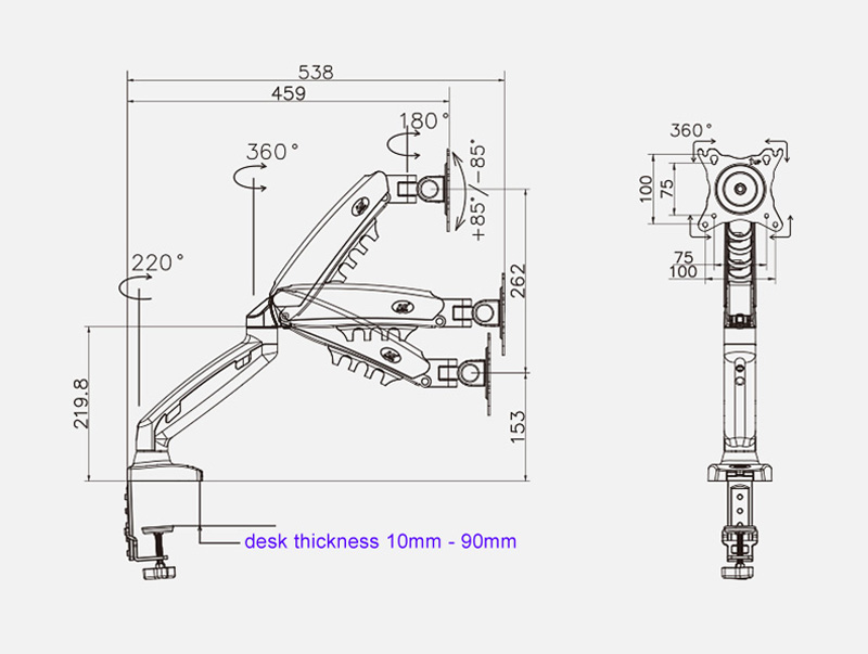 NUOVO NB F80 Supporto da Tavol - Monitor Arm Clamp recensione e prezzo