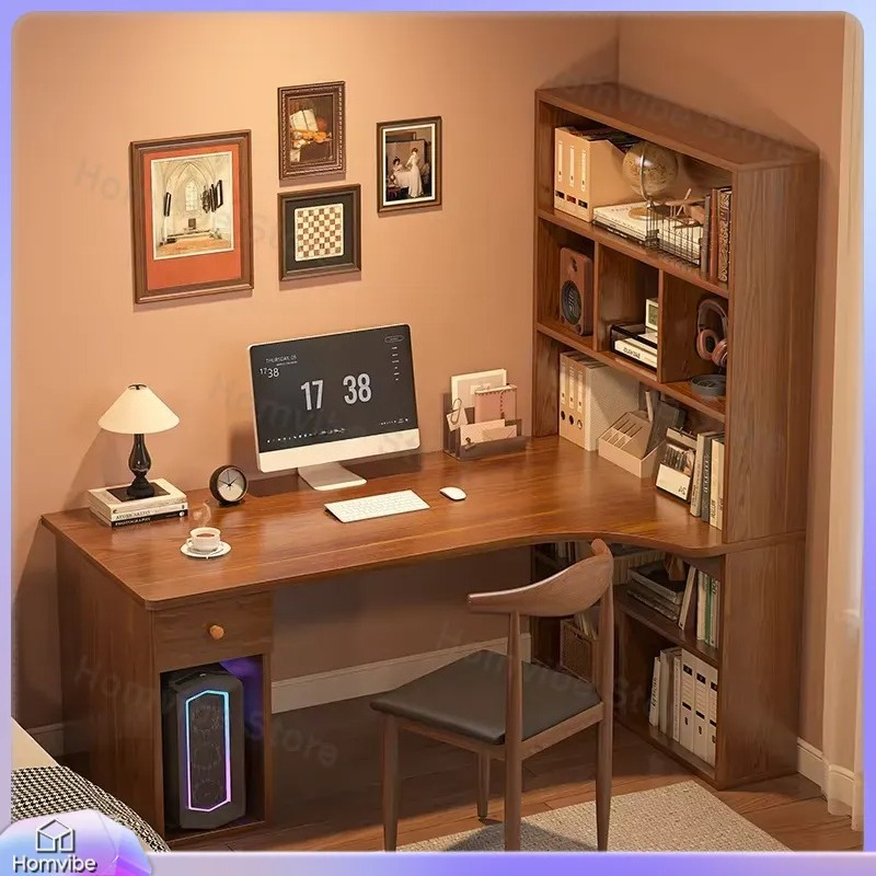 Scrivania a L con Libreria Int - Desk Setup Dual Monitor recensione e prezzo
